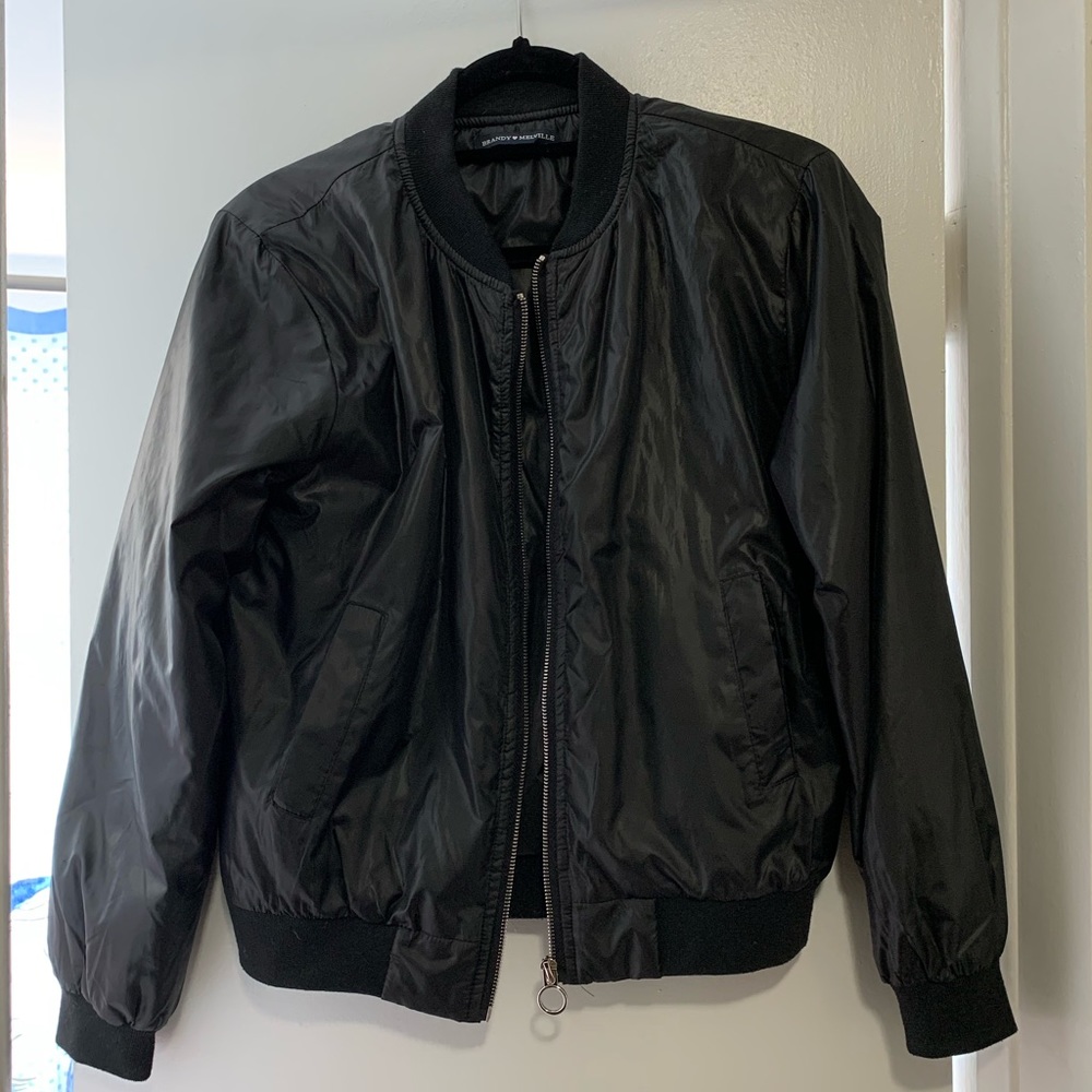 Brandy Melville Black Bomber Jacket